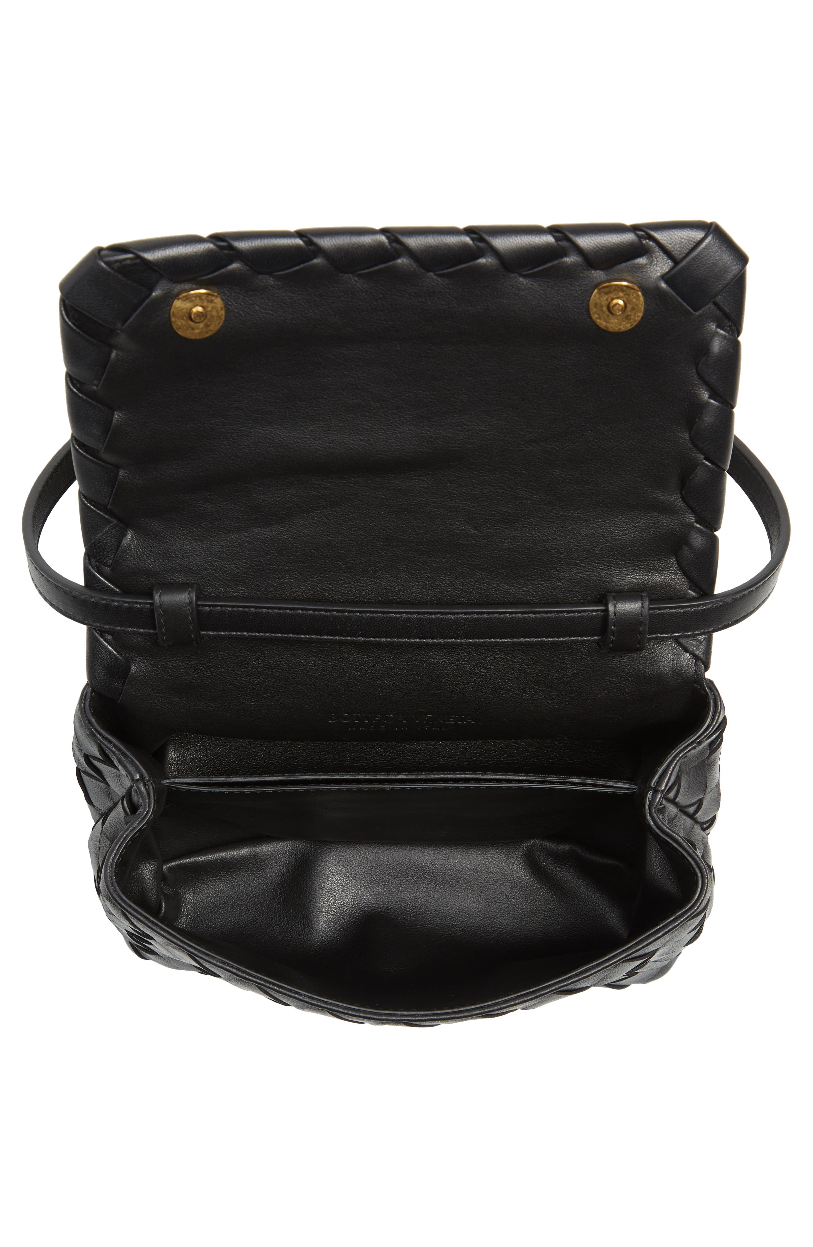 Bottega Veneta Mini Intrecciato Leather Crossbody Flap Bag, Alternate, color, 