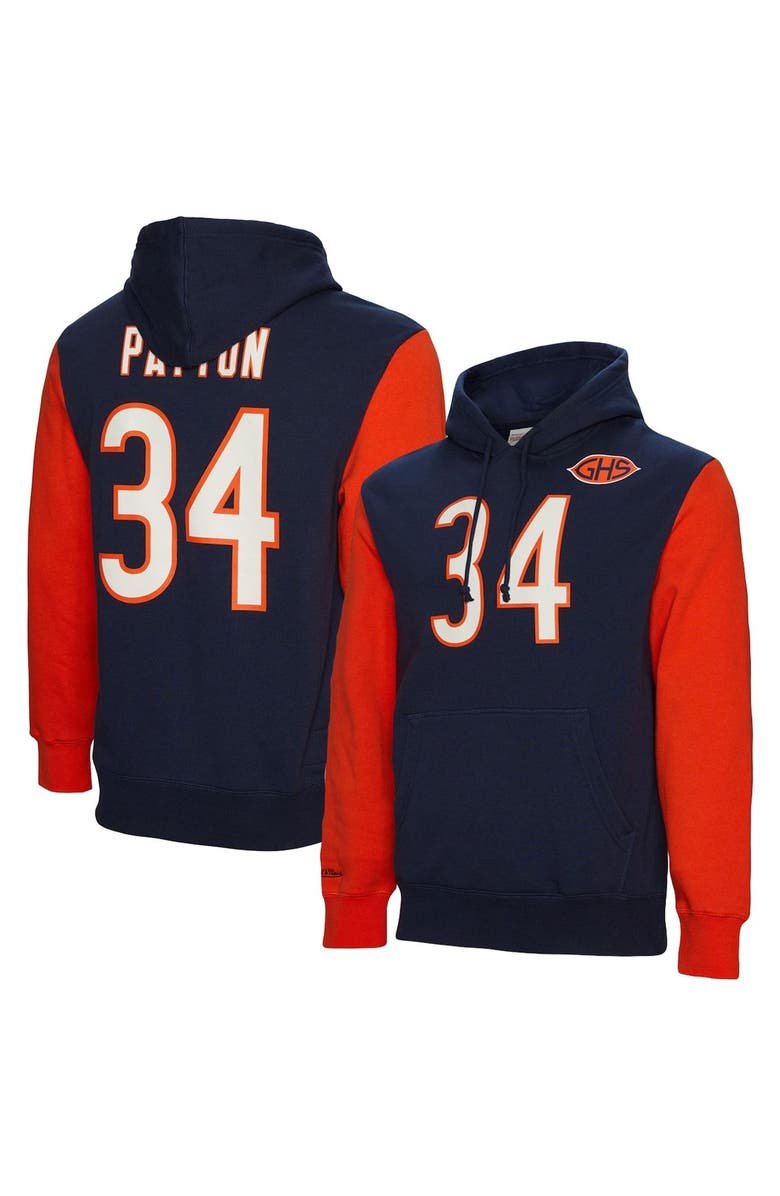 Mitchell & Ness Men's Mitchell & Ness Walter Payton Navy Chicago Bears Retired Player Name & Number Pullover Hoodie, Main, color, Navy