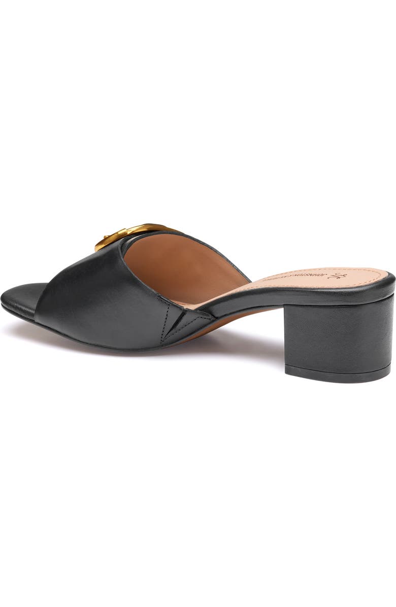 Johnston & Murphy Edith Buckle Slide Sandal, Alternate, color, Black Glove Leather