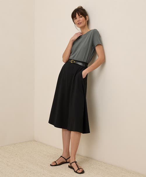 Pact Organic Cotton Fit & Flare Midi Skirt In Black