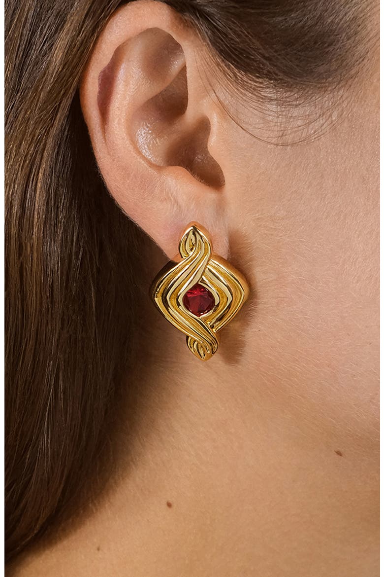Danish Cubic Zirconia Drop Earrings, Alternate, color, GOLD