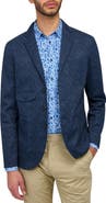 Brooklyn Brigade Slim Fit Texture Print Cotton Stretch Utility Blazer