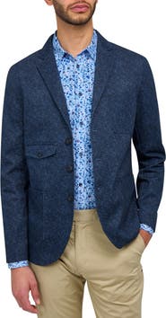 Brooklyn Brigade Slim Fit Texture Print Cotton Stretch Utility Blazer