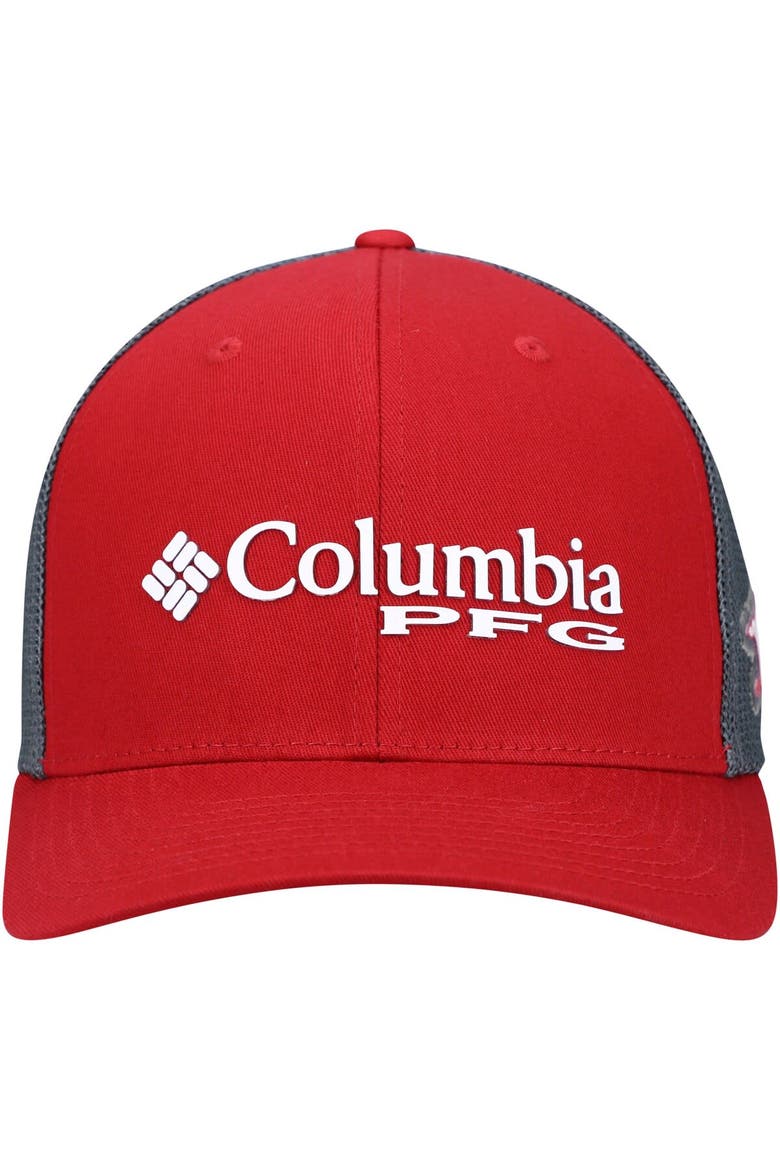 Men's Columbia Cardinal Arkansas Razorbacks PFG Snapback Adjustable Hat, Alternate, color, Cardinal