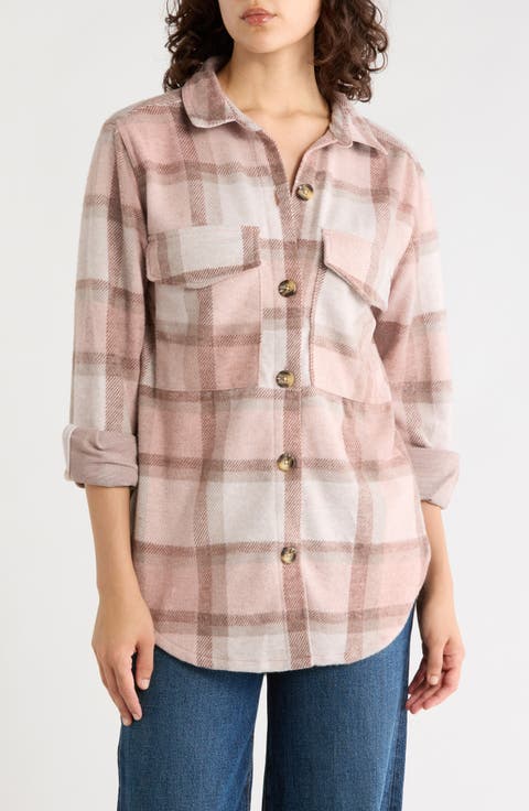 Taelyn Buffalo Plaid Oversize Button-Up Shirt