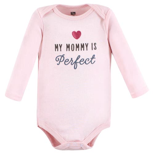 Hudson Baby Essential All-cotton Long-sleeve Bodysuit Triple Pack In Pink