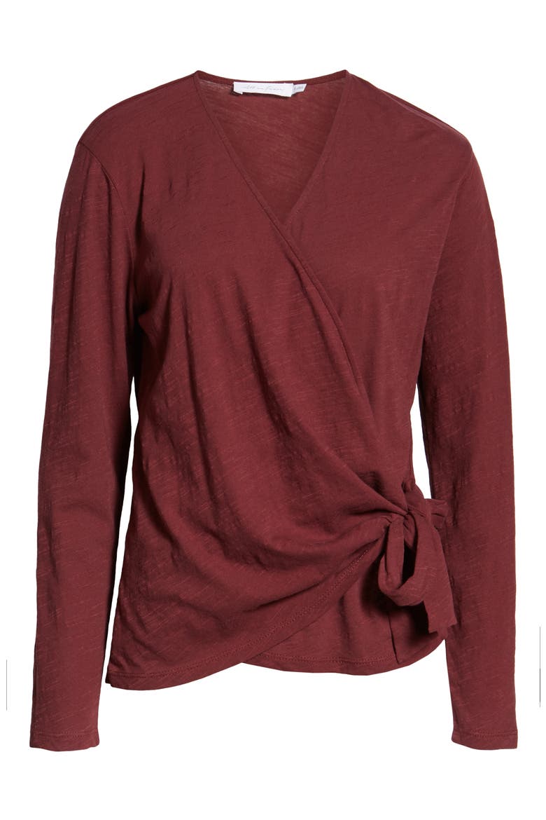 Wrap Top, Alternate, color, TAWNEY PORT