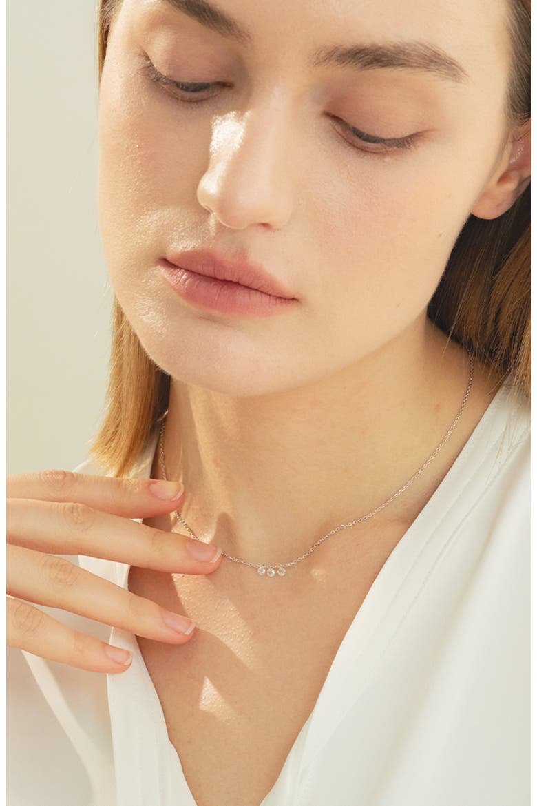Sterling Silver 18k Gold Plated Emmeline Necklace & Bracelet Set Dainty, Alternate, color, Silver
