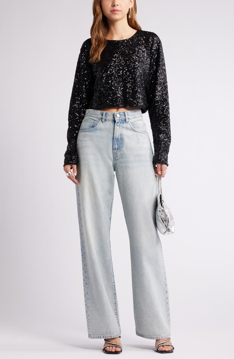Open Edit Crop Sequin Top, Alternate, color,