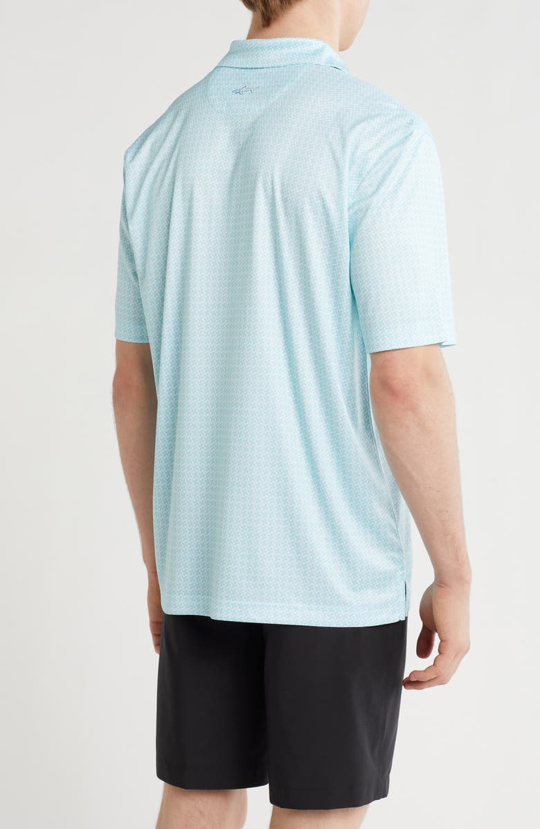 Greg Norman Windmill Print Polo, Alternate, color, Oasis