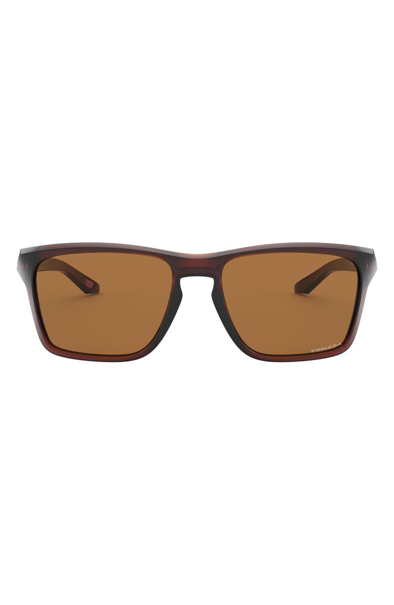 Oakley Sylas 57mm Rectangular Sunglasses, Main, color, Lite Brown