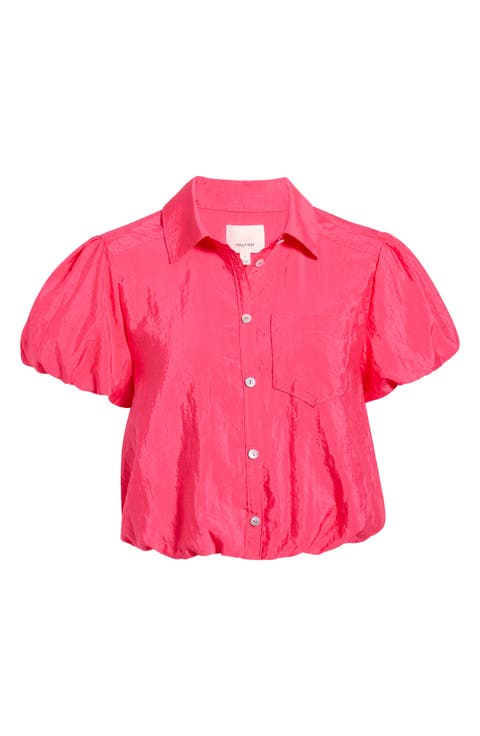 Allinae Button Up Crop Top