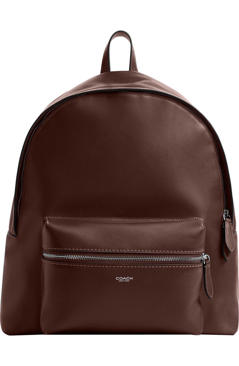 COACH Ridgewood Leather Backpack, Main, color, Maple