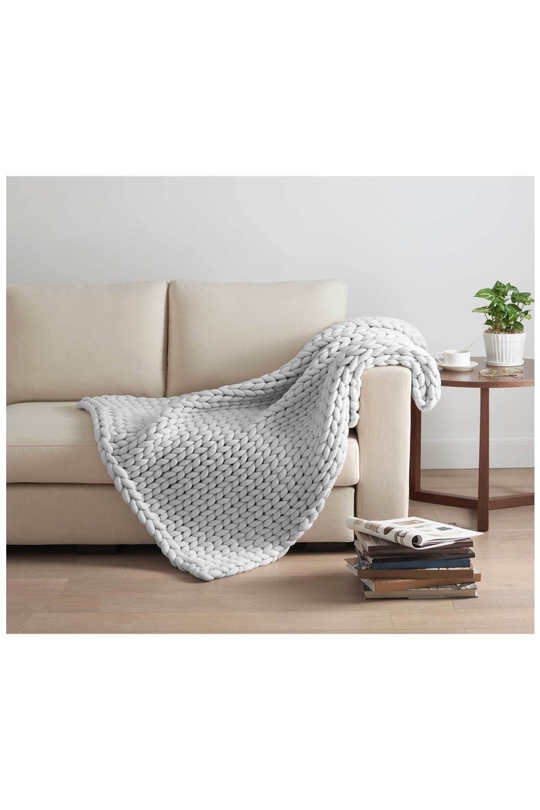 Weighted Knit Blanket, Alternate, color, GREY