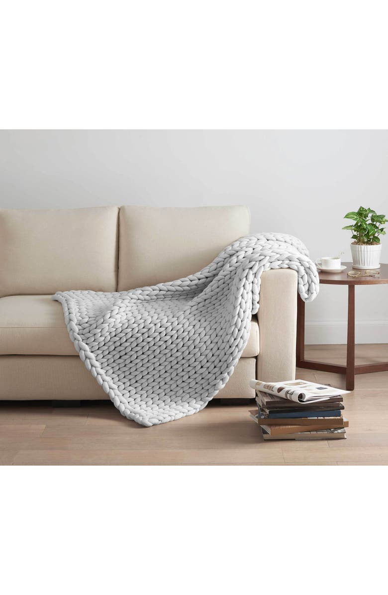 Vellux Weighted Knit Blanket, Alternate, color, Grey