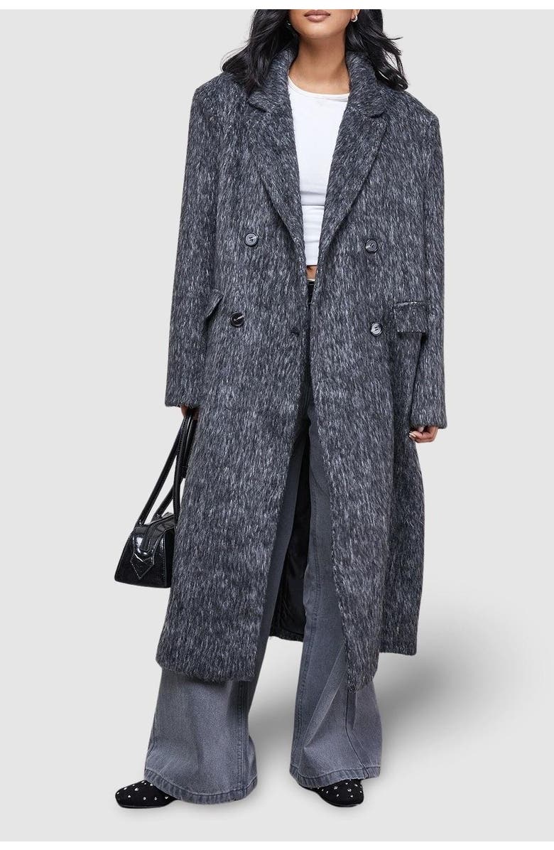 Warehouse Structured Shoulder Coat, Alternate, color, Charcoal