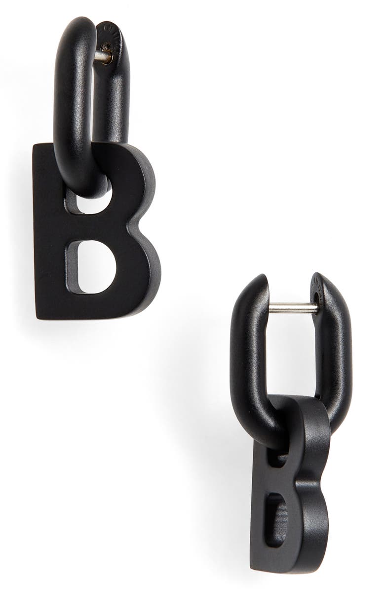 Balenciaga XS B Chain Earrings, Main, color, 