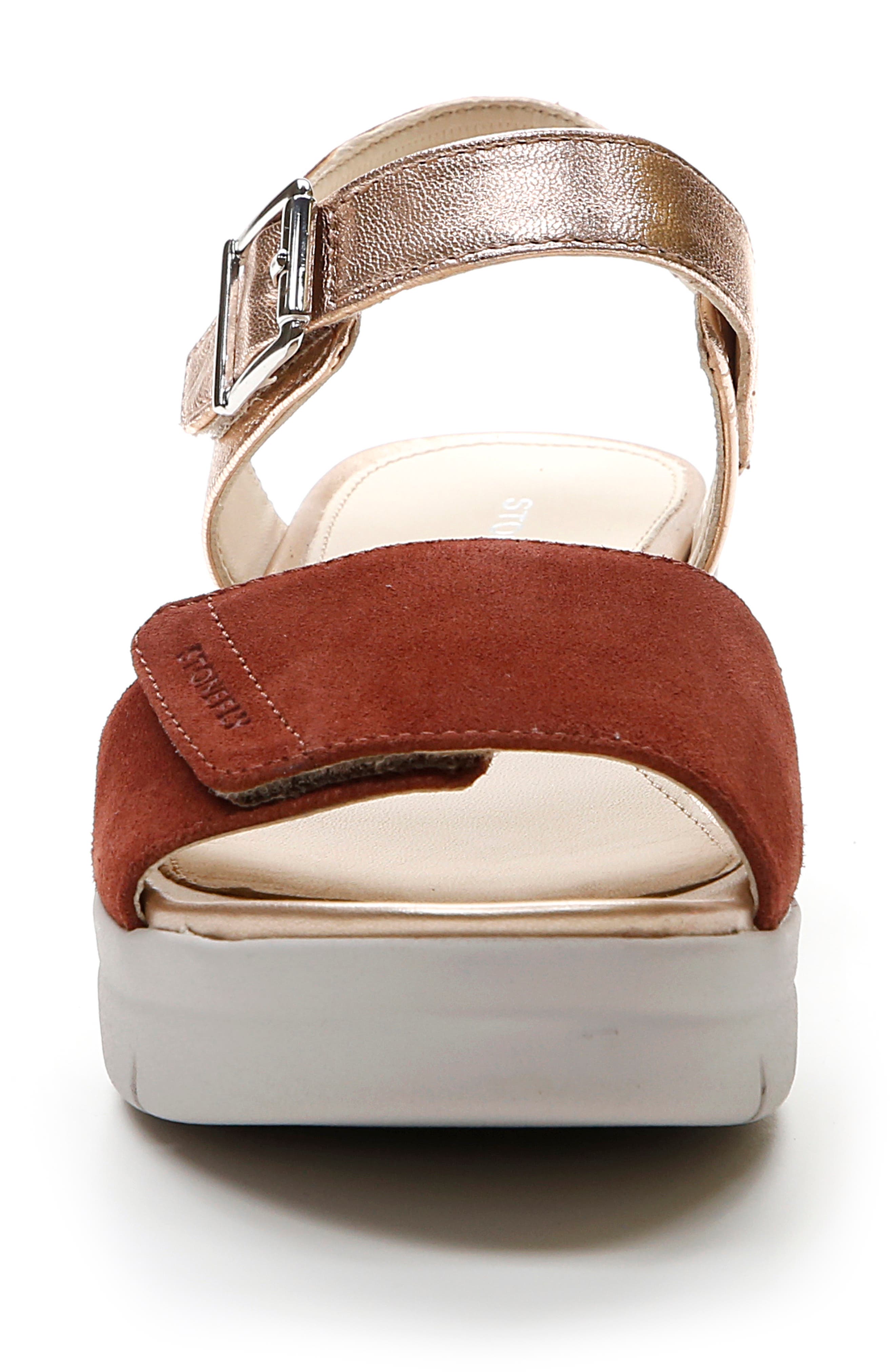 Aqua III Platform Sandal, Alternate, color, COGNAC/ ROSE GOLD