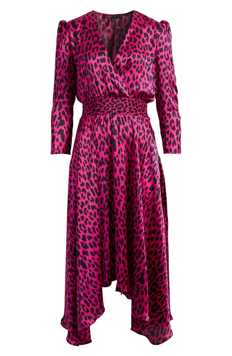 maje Rayanela Long Sleeve Dress, Alternate, color, Leopard Fuchsia