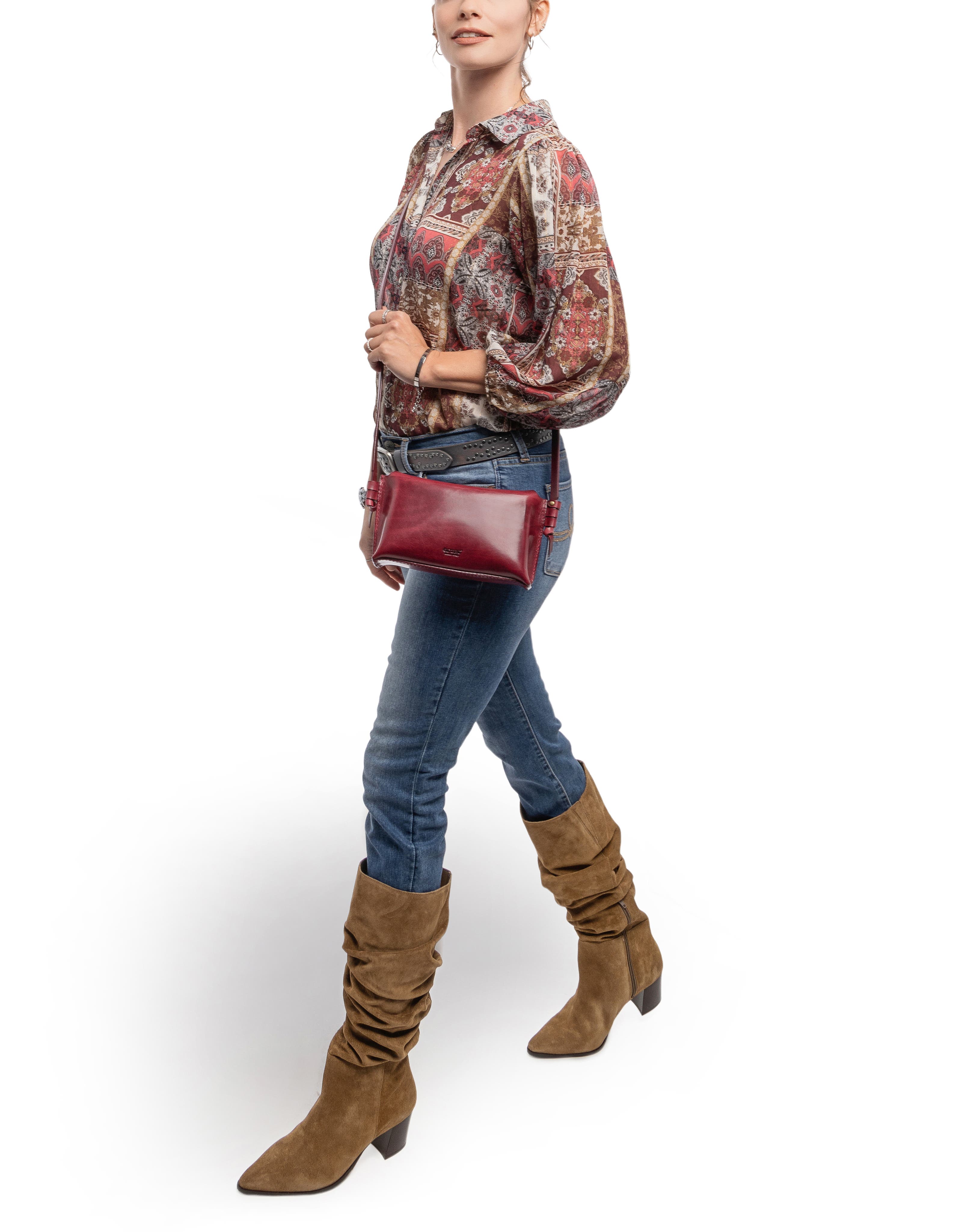 Snapper Genuine Leather Vintage Everyday Crossbody, Alternate, color, Maroon