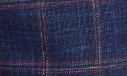 Paisley & Gray Downing Slim Flat Front Windowpane Dress Pants In Blue