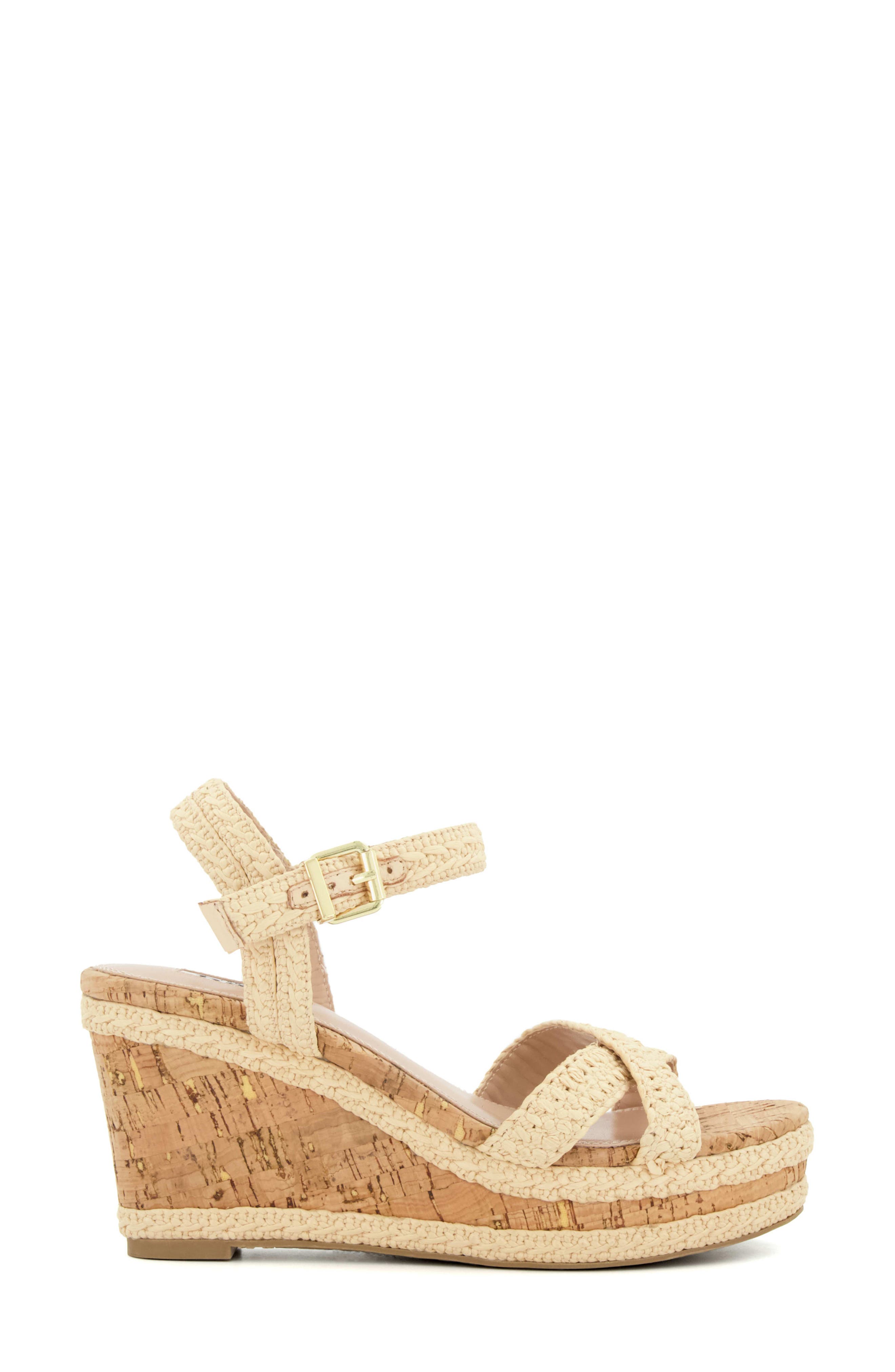 Dune London Kelisa Woven Wedge Sandal, Alternate, color, Natural