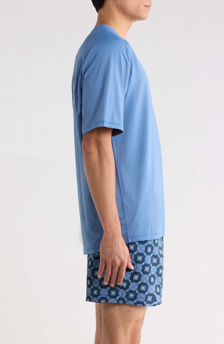 Tommy Bahama Chill Time Bay IslandZone<sup>®</sup> Short Sleeve Rashguard, Alternate, color, Infinity Sky