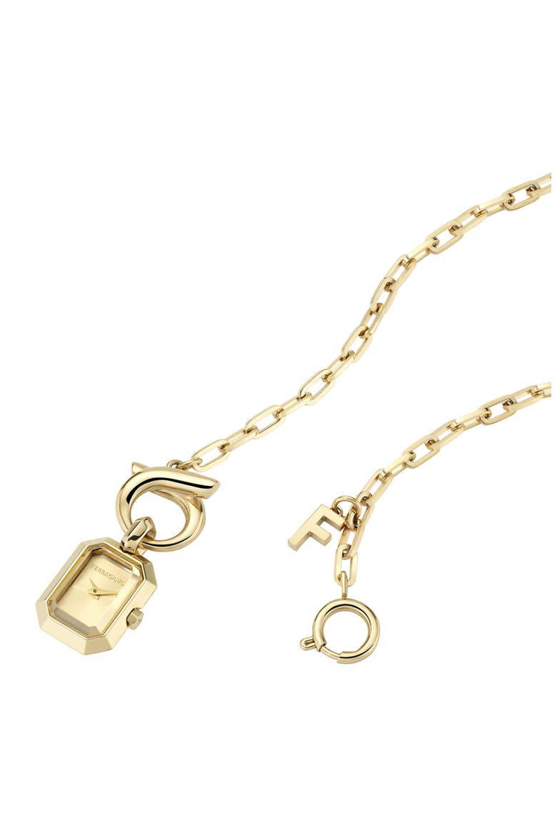 Goldtone Y-Necklace Pendant Watch, 16.6mm x 21.3mm, Alternate, color, IP YELLOW GOLD