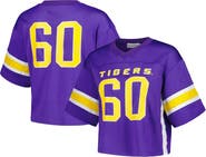 Established & Co. Women's Established & Co. Purple LSU Tigers Fashion Boxy Cropped Football Jersey