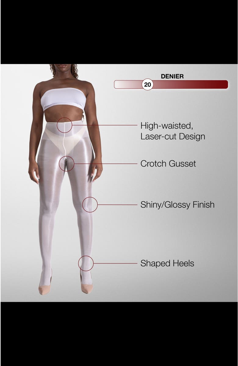 LECHERY<sup>®</sup> 3 Pairs of Glossy Sheer Tights, Alternate, color, White