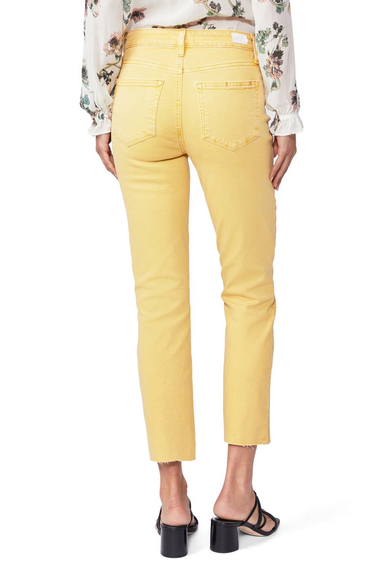 PAIGE Cindy Raw Hem Crop Straight Leg Jeans, Alternate, color, Yellow
