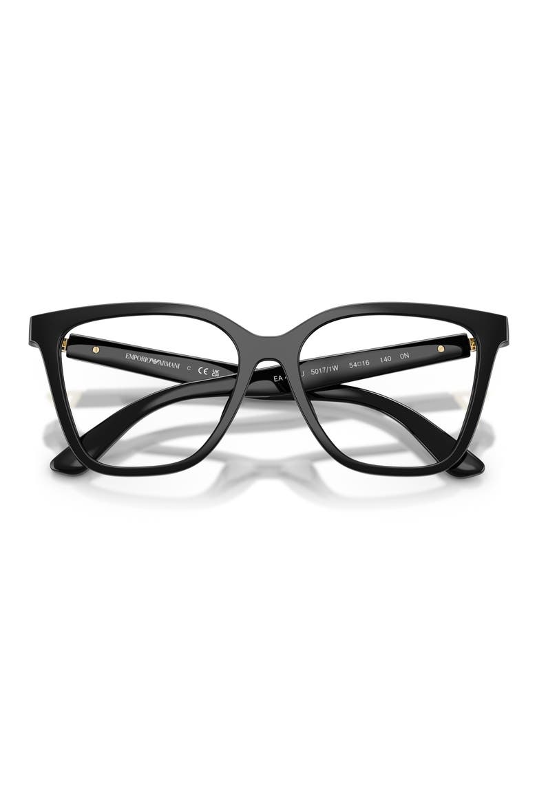54mm Cat Eye Optical Glasses, Alternate, color, SHINY BLACK / CLEAR