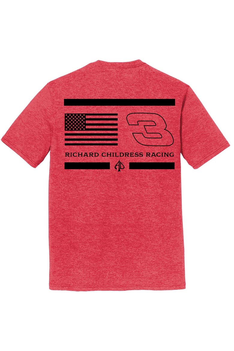 Men's Richard Childress Racing Team Collection Heather Red Austin Dillon  Tri-Blend Flag T-Shirt, Alternate, color, Heather Red