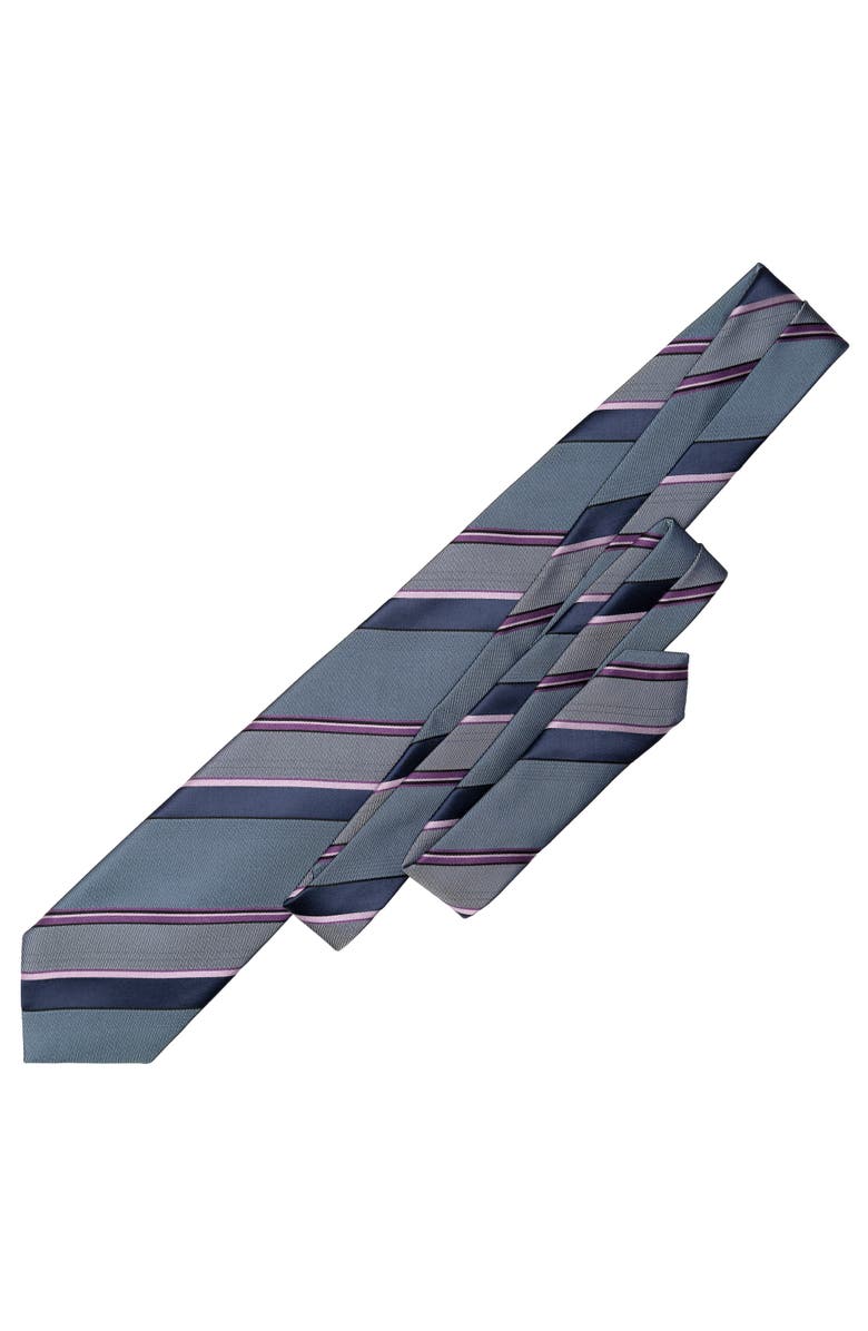 Elizabetta Rufino - Extra Long Silk Jacquard Tie for Men, Alternate, color, Steel Blue And Lavender