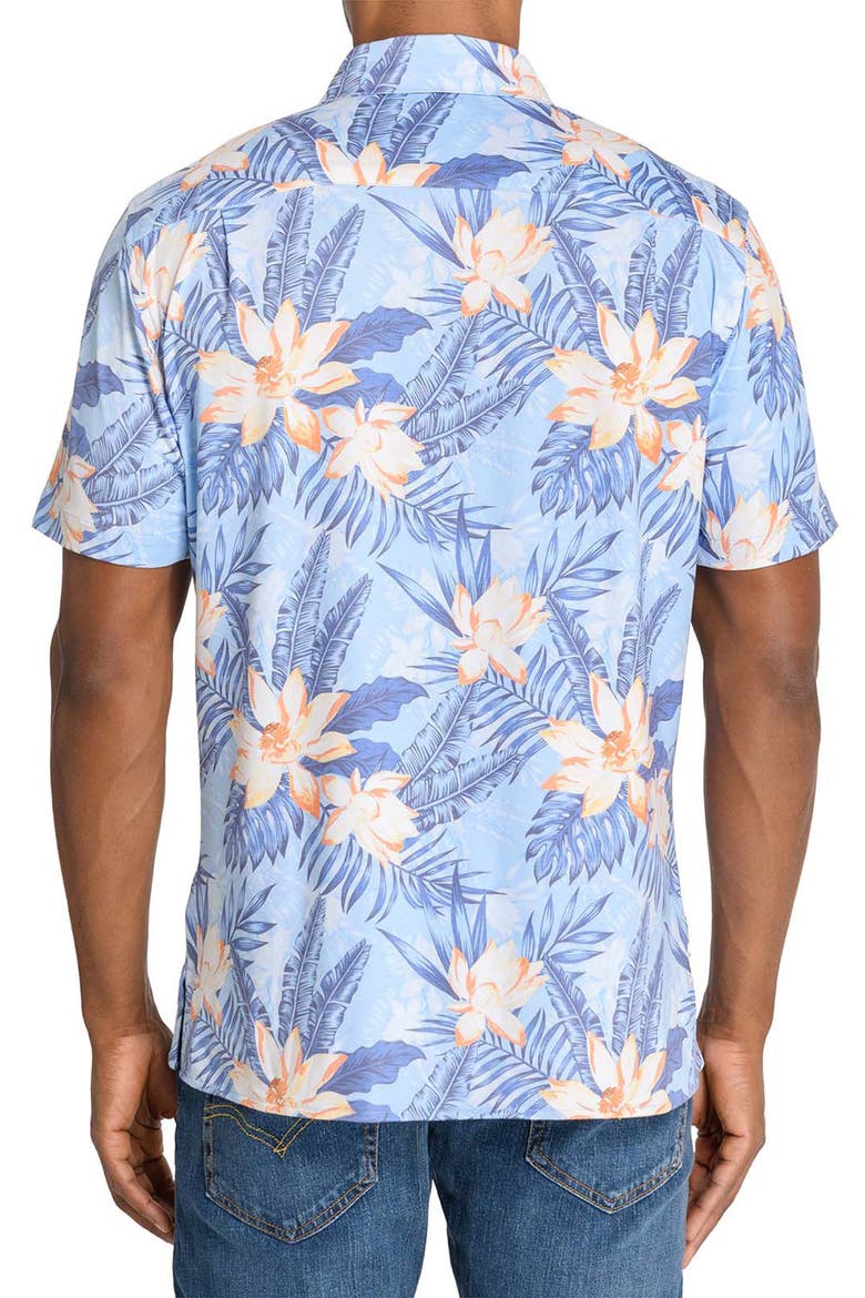 Floral Print Short Sleeve Shirt, Alternate, color, LIGHT BLUE