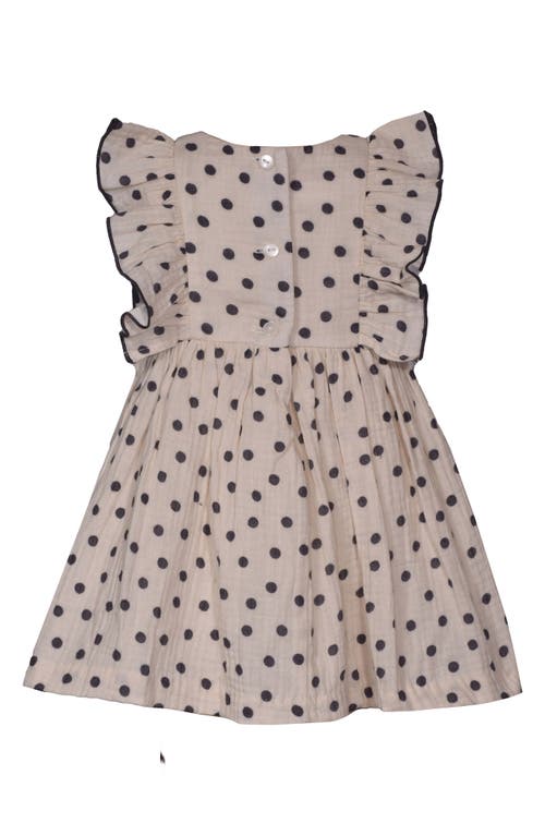 Iris & Ivy Smocked Polkadot Dress In Neutral