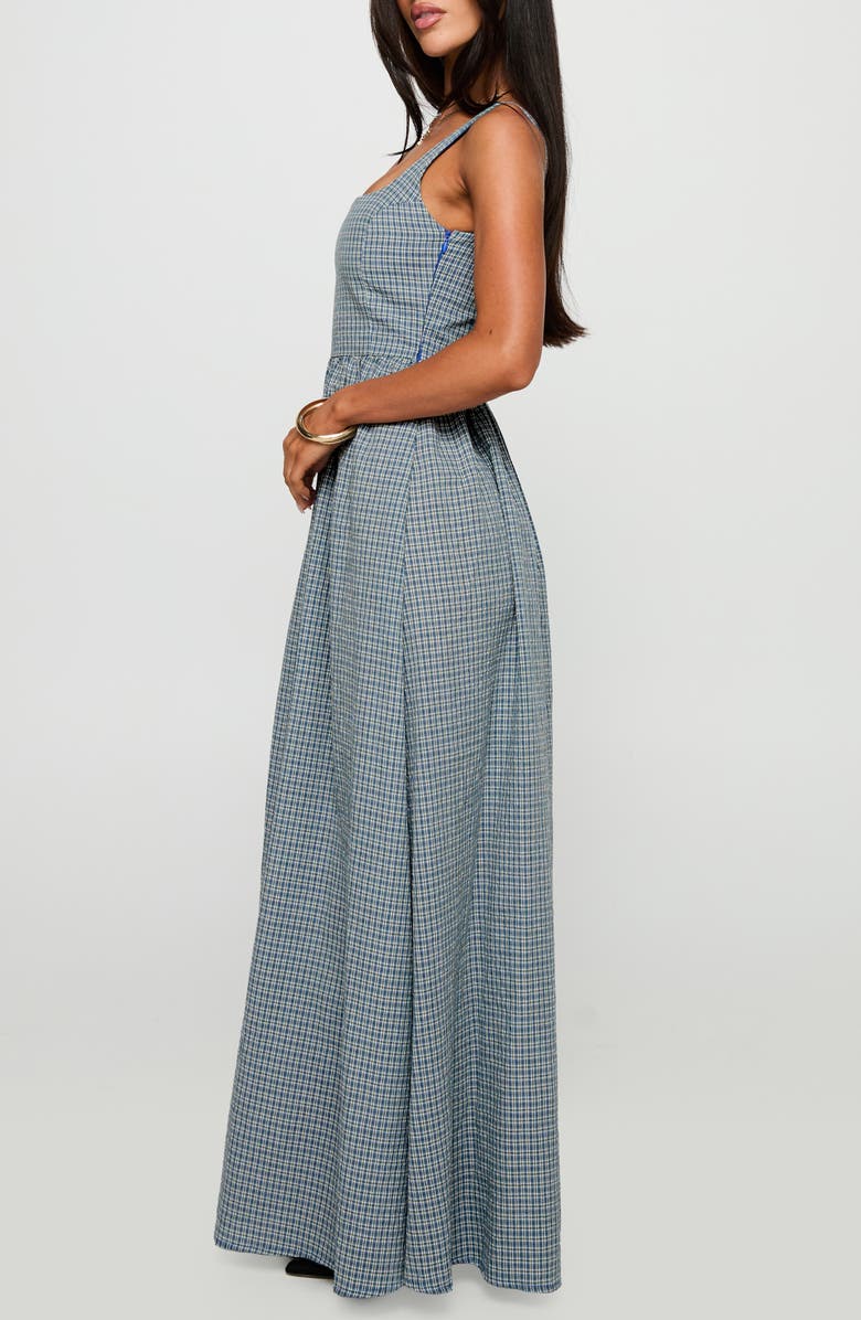 Princess Polly Cartmel Check Maxi Dress, Alternate, color, Navy