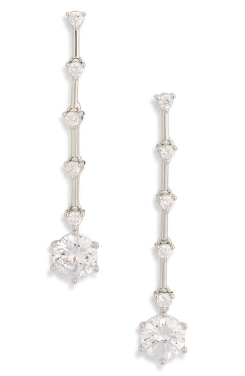 CZ Linear Drop Earrings