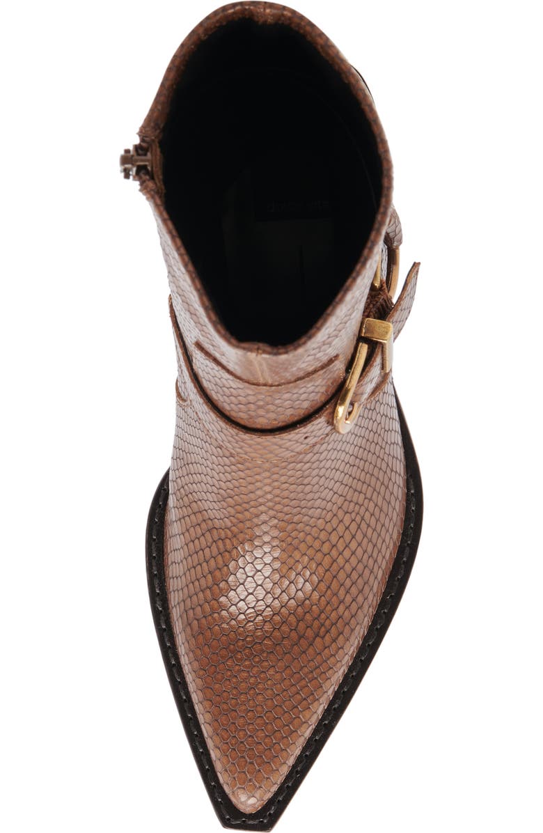 Dolce Vita Rave Pointed Toe Bootie, Alternate, color, Saddle Embossed Leather