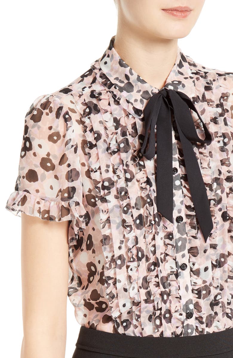 Kate Spade New York posy grove silk chiffon blouse, Alternate, color, Neutral