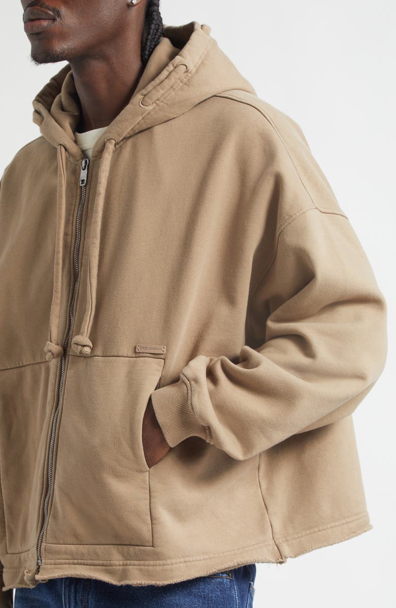 Dolce&Gabbana Cotton Full Zip Hoodie, Alternate, color, M0160 Corda 1