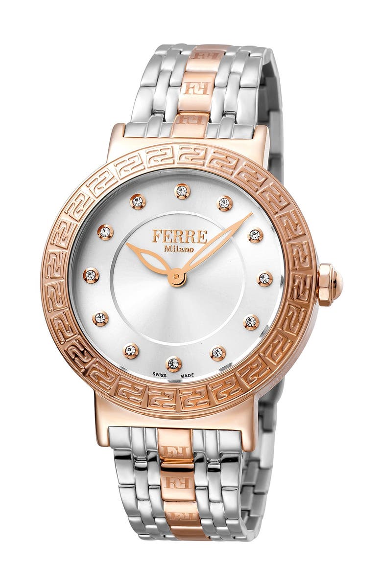 FERRE MILANO Women's Swiss Ronda 762E Watch, 38mm, Main, color, Two Tone
