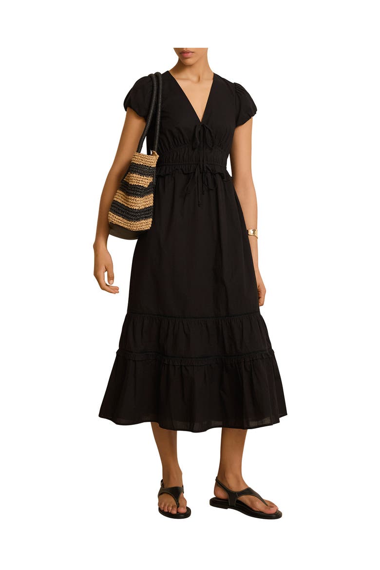 Cotton Midi Dress, Main, color, Black