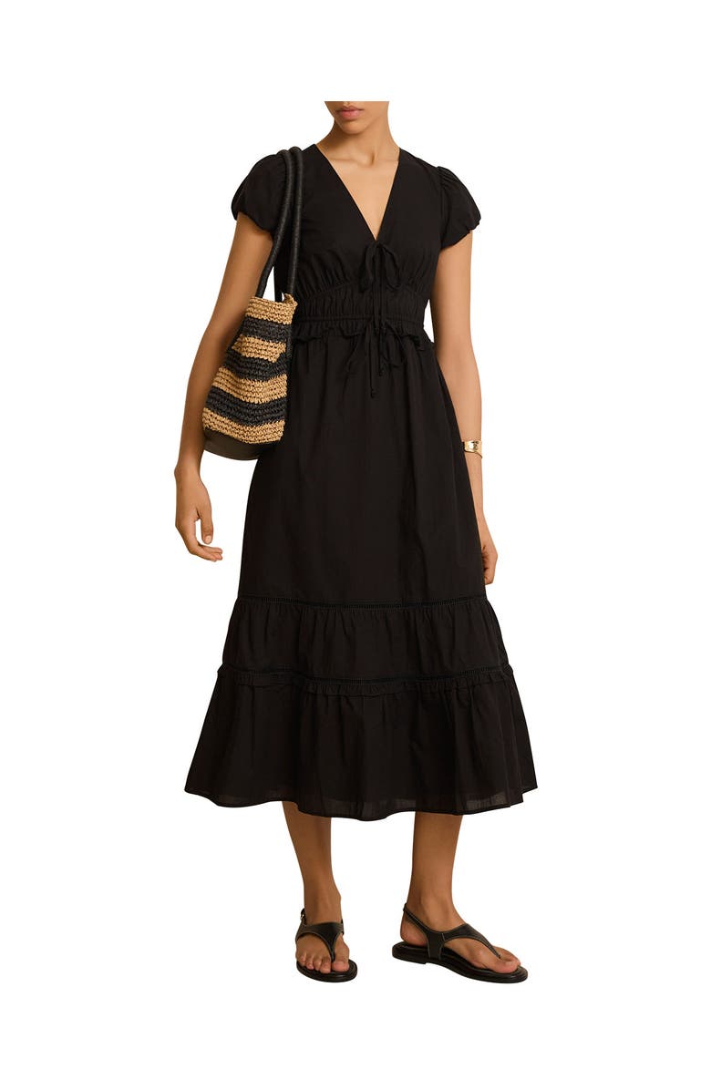 MINT VELVET Cotton Midi Dress, Main, color, Black