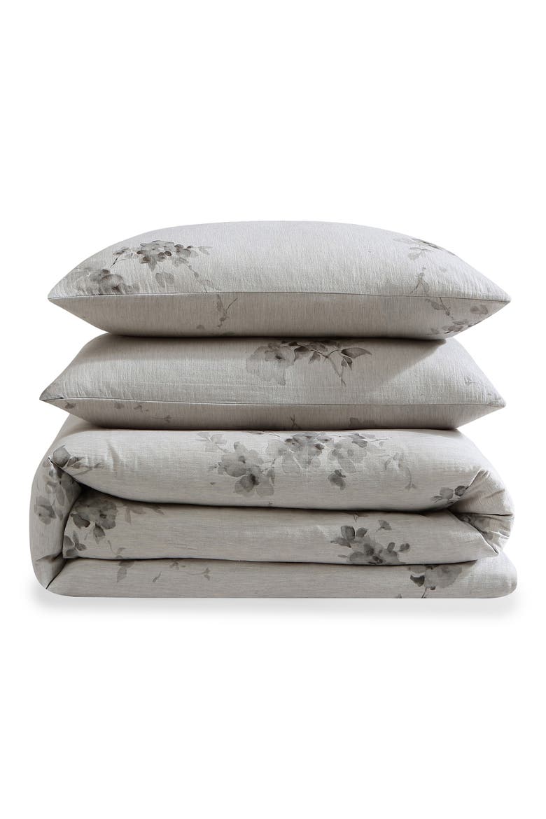 Aquarelle Mélange Gauze Duvet Cover & Shams Set, Main, color, BEIGE/ TAN