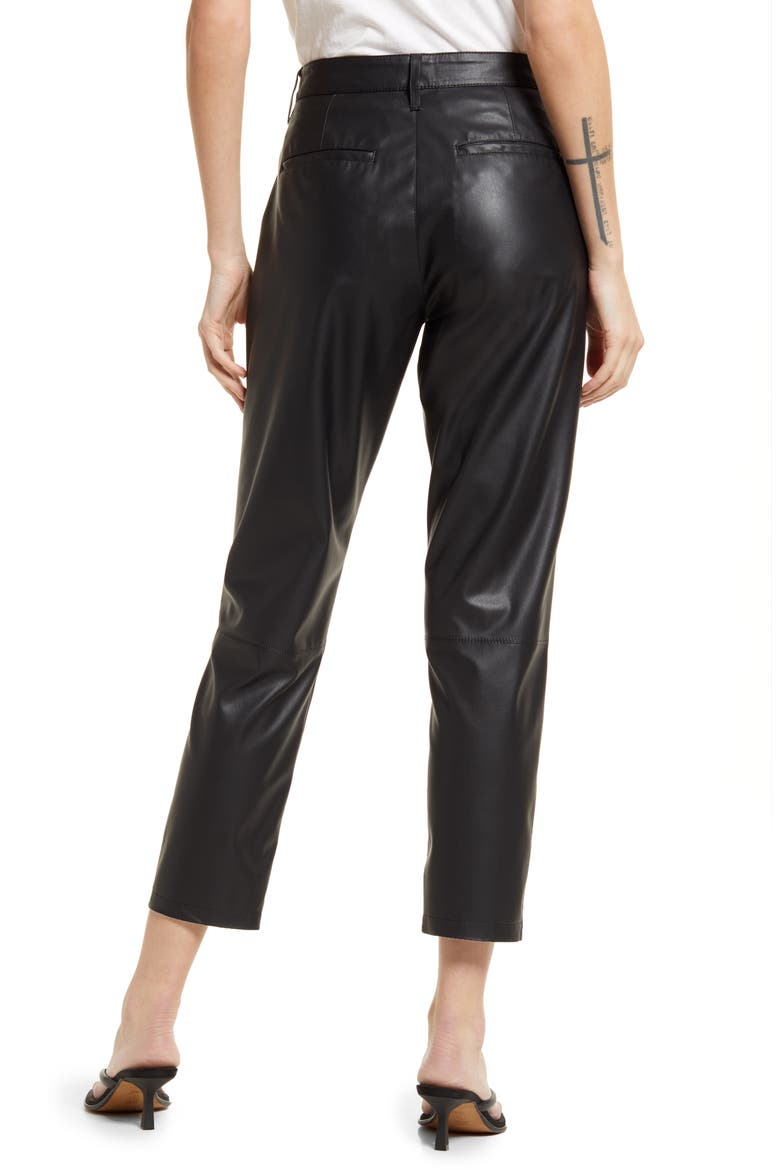 Caden Crop Faux Leather Pants, Alternate, color, SUPER BLACK