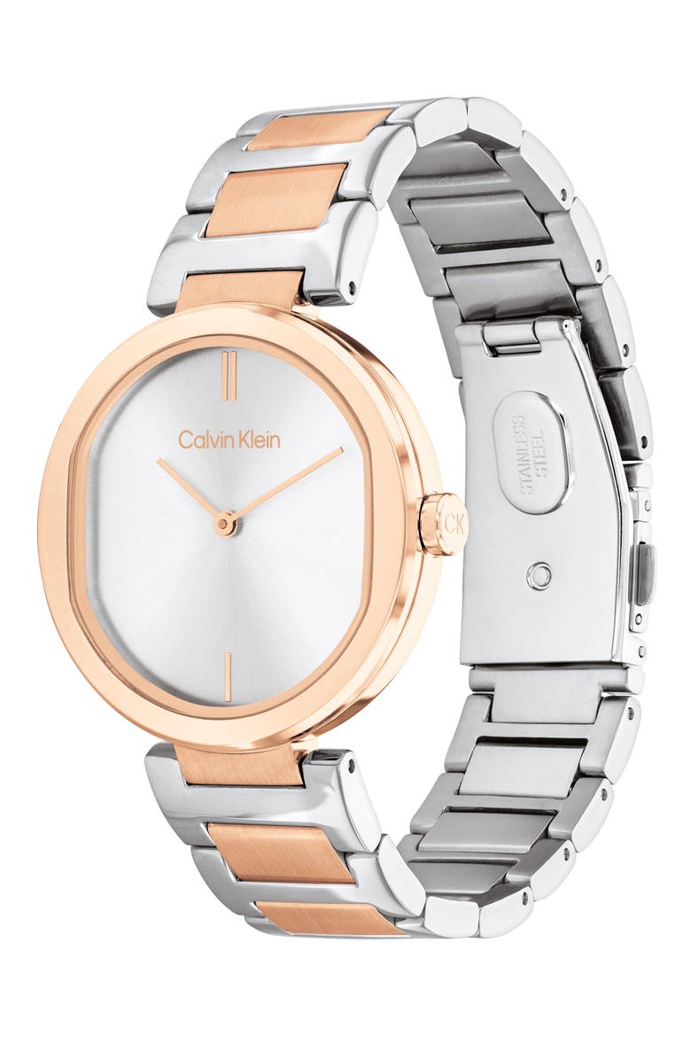 Two-Tone Bracelet Watch, 36mm, Alternate, color, WHITE M-O-P