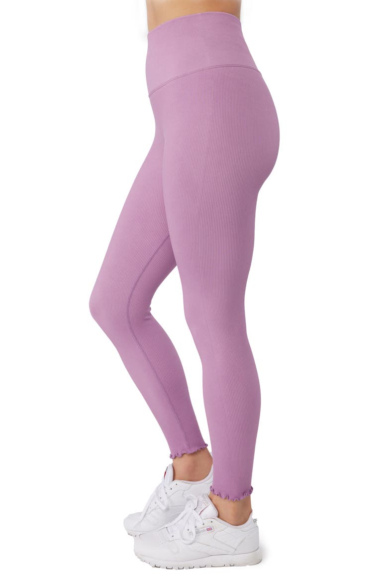 Love Sculpt Rib Ruffle Cuff Leggings, Alternate, color, AMETHYST