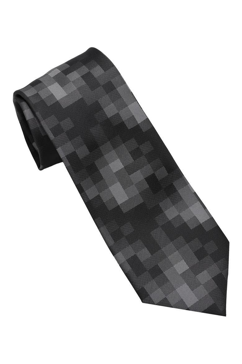 Shaded Geo Jacquard Tie, Main, color, BLACK/WHITE