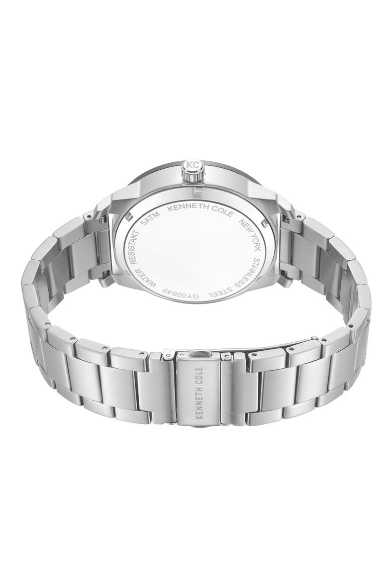 Skeleton Automatic Bracelet Watch, 44mm, Alternate, color, SILVER
